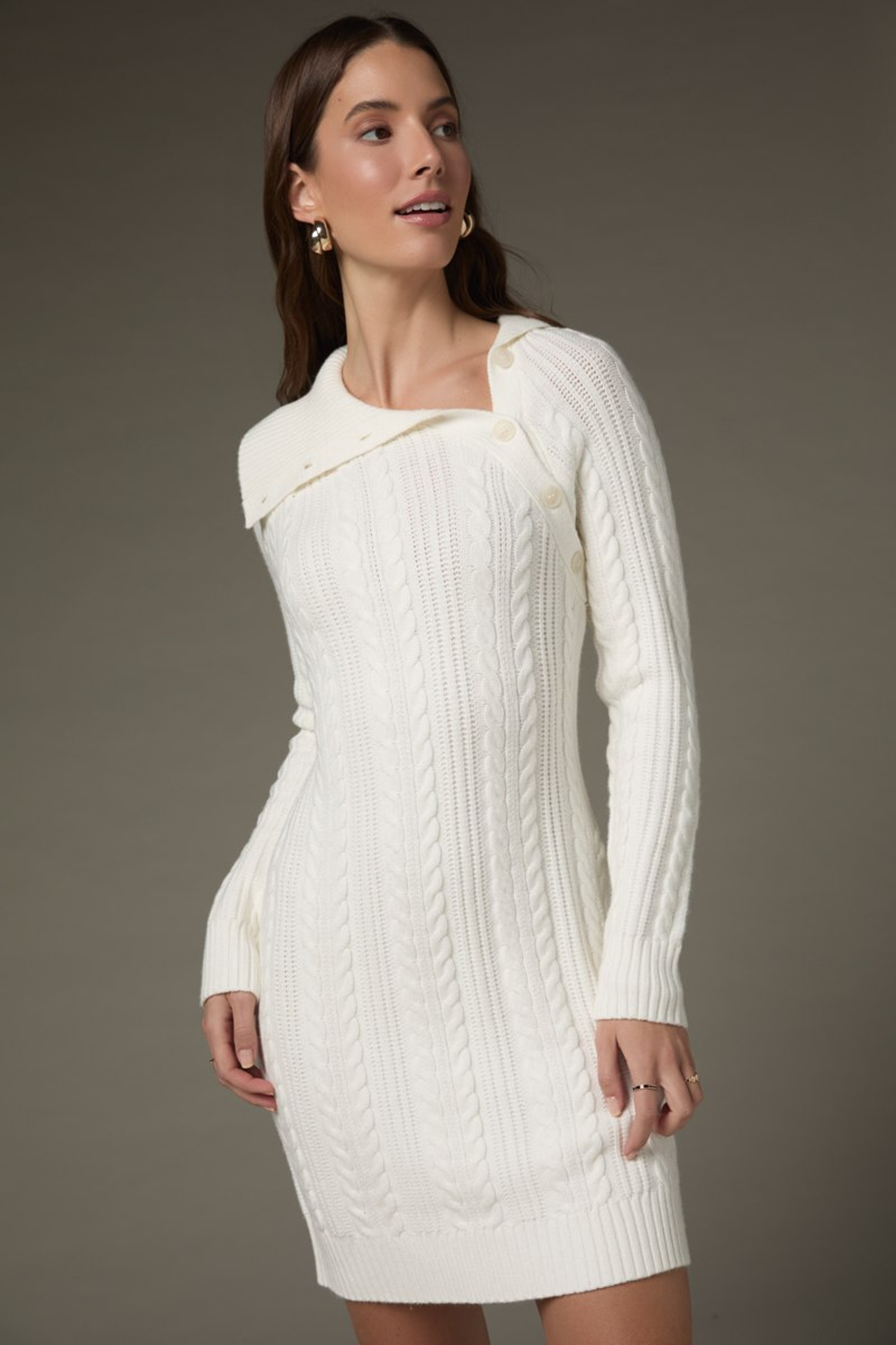 Brenda Henley Cable Knit Mini Dress | Francesca's