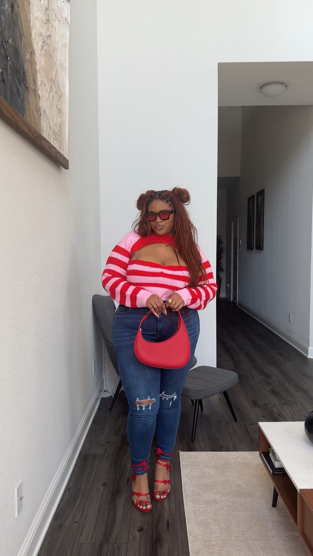 kinsley control curvy stretch jeans (14) + zahara striped sweater (3x) + heartstrings rhinestone wrap up heels @fashionnovacurve 💌 

#LTKStyleTip #LTKPlusSize #LTKSeasonal