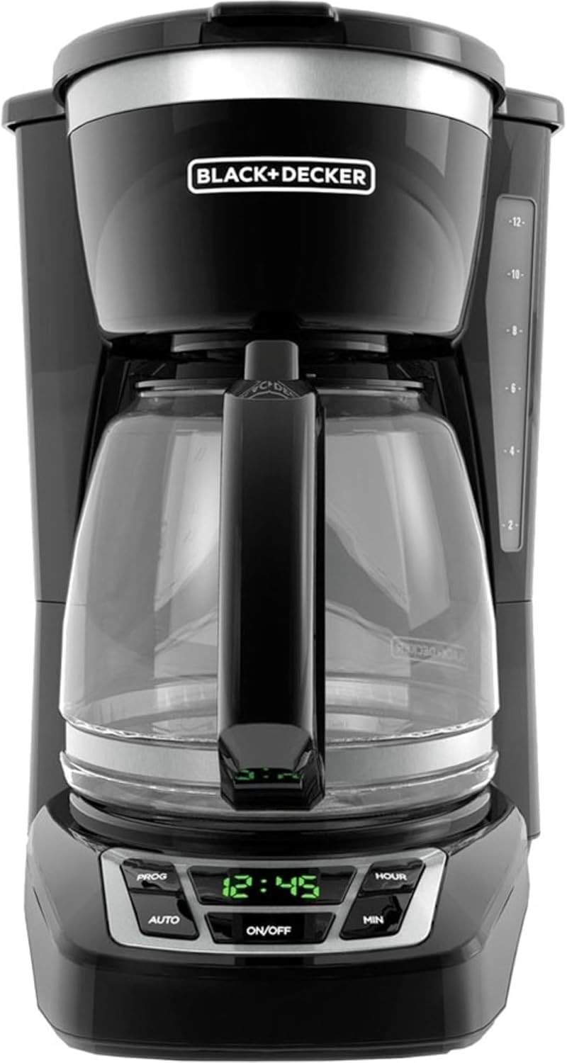 BLACK+DECKER 12-Cup Digital Coffee Maker, CM1160B, Programmable, Washable Basket Filter, Sneak-A-Cup, Auto Brew, Water Window, Keep Hot Plate, Black | Amazon (US)