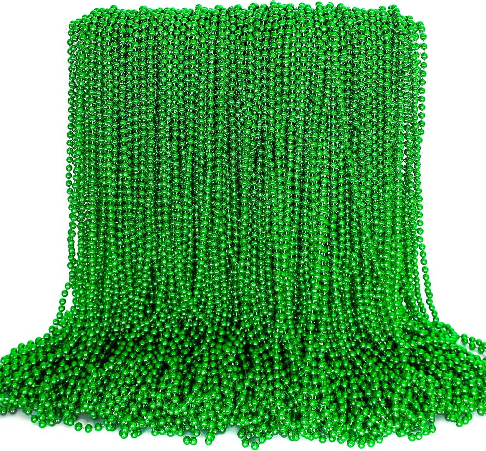 100PCS St Patricks Day Accessories, Green St. Patricks Day Beads Necklace, 33" Round Beads Irish ... | Amazon (US)