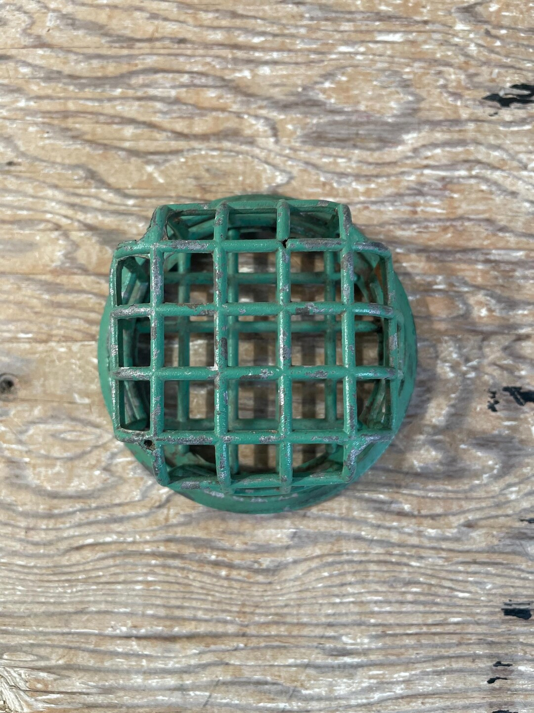 Vintage Green Metal Flower Frog - Cage Style Floral Frog - Weathered Paint - Floral Arranging Too... | Etsy (US)