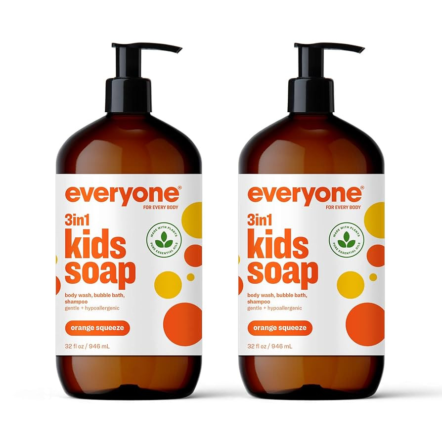 Everyone 3-in-1 Kids Soap, Body Wash, Bubble Bath, Shampoo, 32 Ounce (Pack of 2), Orange Squeeze,... | Amazon (US)