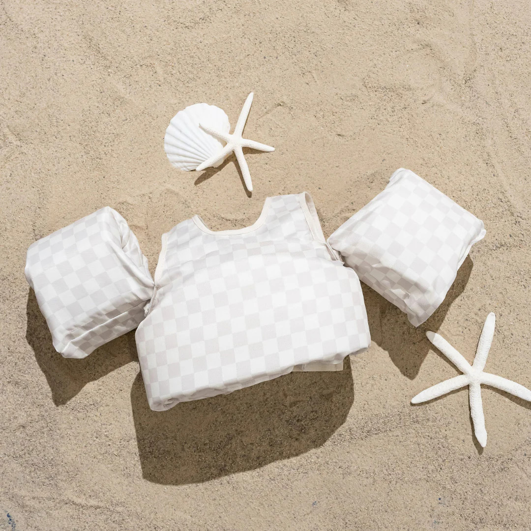 Neutral Checkered Kids Float | Atlas Grey