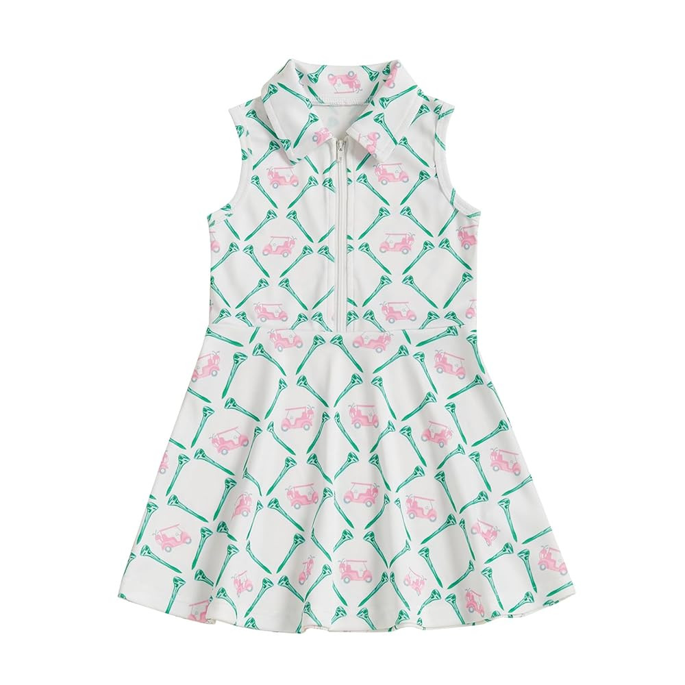 Kids Toddler Baby Girl Golf Outfits Sleeveless Zip Up Golf Cart Polo Dress a Line Workout Golf Ta... | Amazon (US)