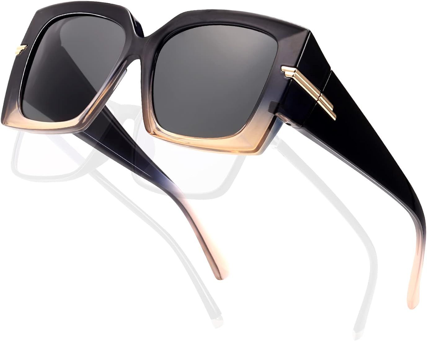 LVIOE Fit Over Sunglasses for Women Oversized Frame & Big Temple & Full UV400 Protection Polarize... | Amazon (US)