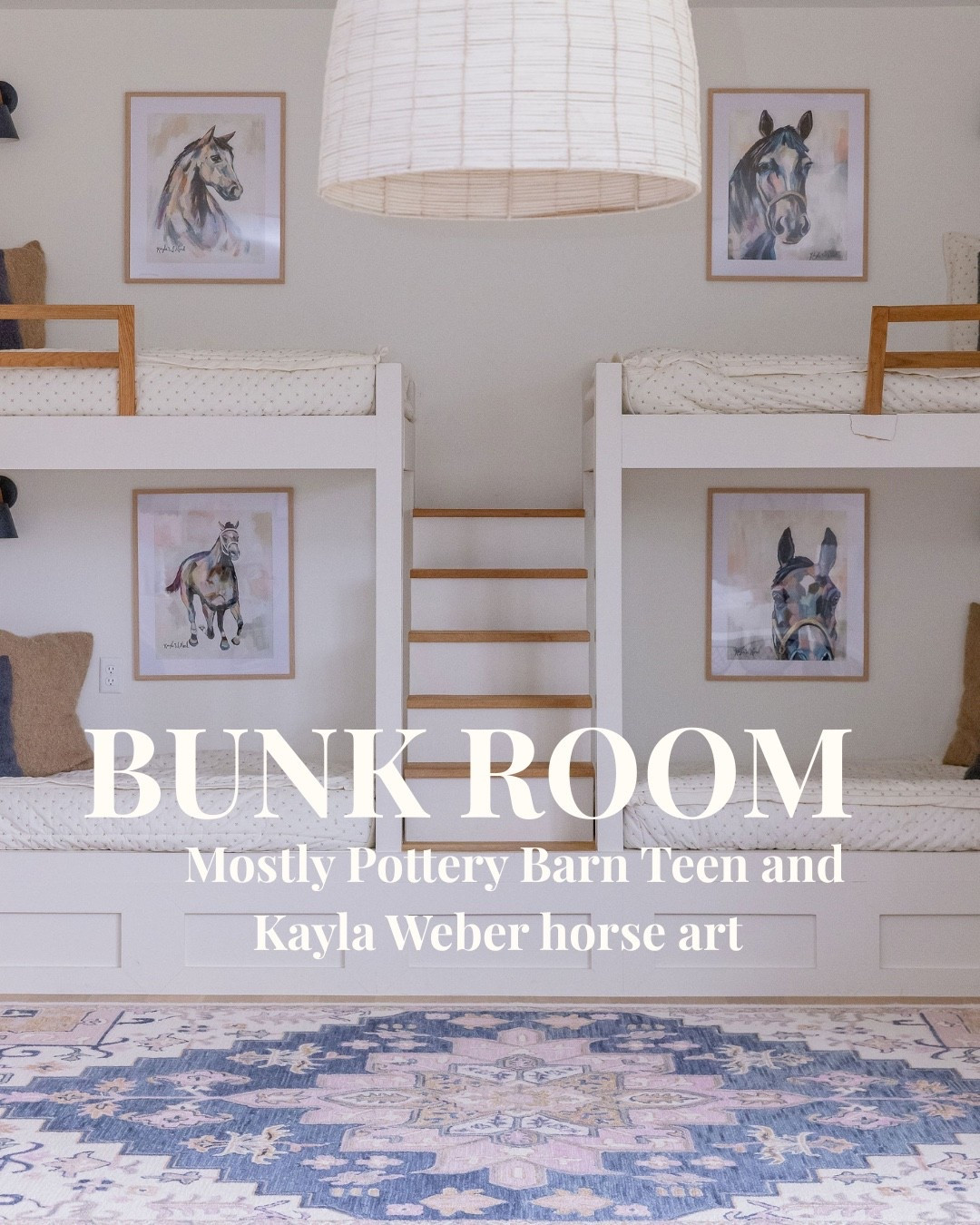 Our bonus room has a set of four bunks so I tried to make it somewhat gender neutral with navy but as always some horses and a touch of pastel appeared.

#LTKKids