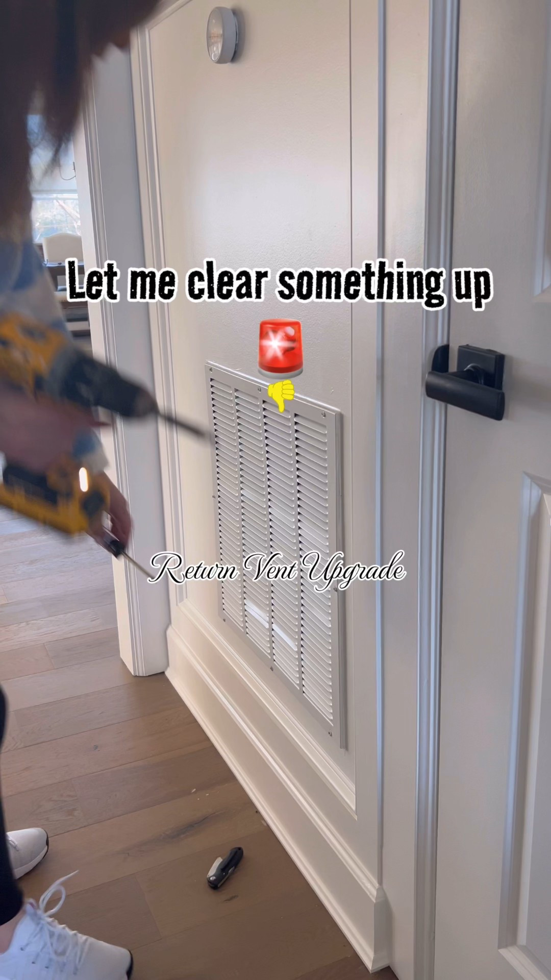 I updated the return air vent in our foyer because the original builder vent was dusty, basic, and distracting. Quick note since I get asked every time: our air filters are located at the HVAC unit, not behind the return vents. This was a simple, budget-friendly update that made a big visual difference. All sources are linked here.

#LTKFindsUnder50 #LTKOver40 #LTKHome