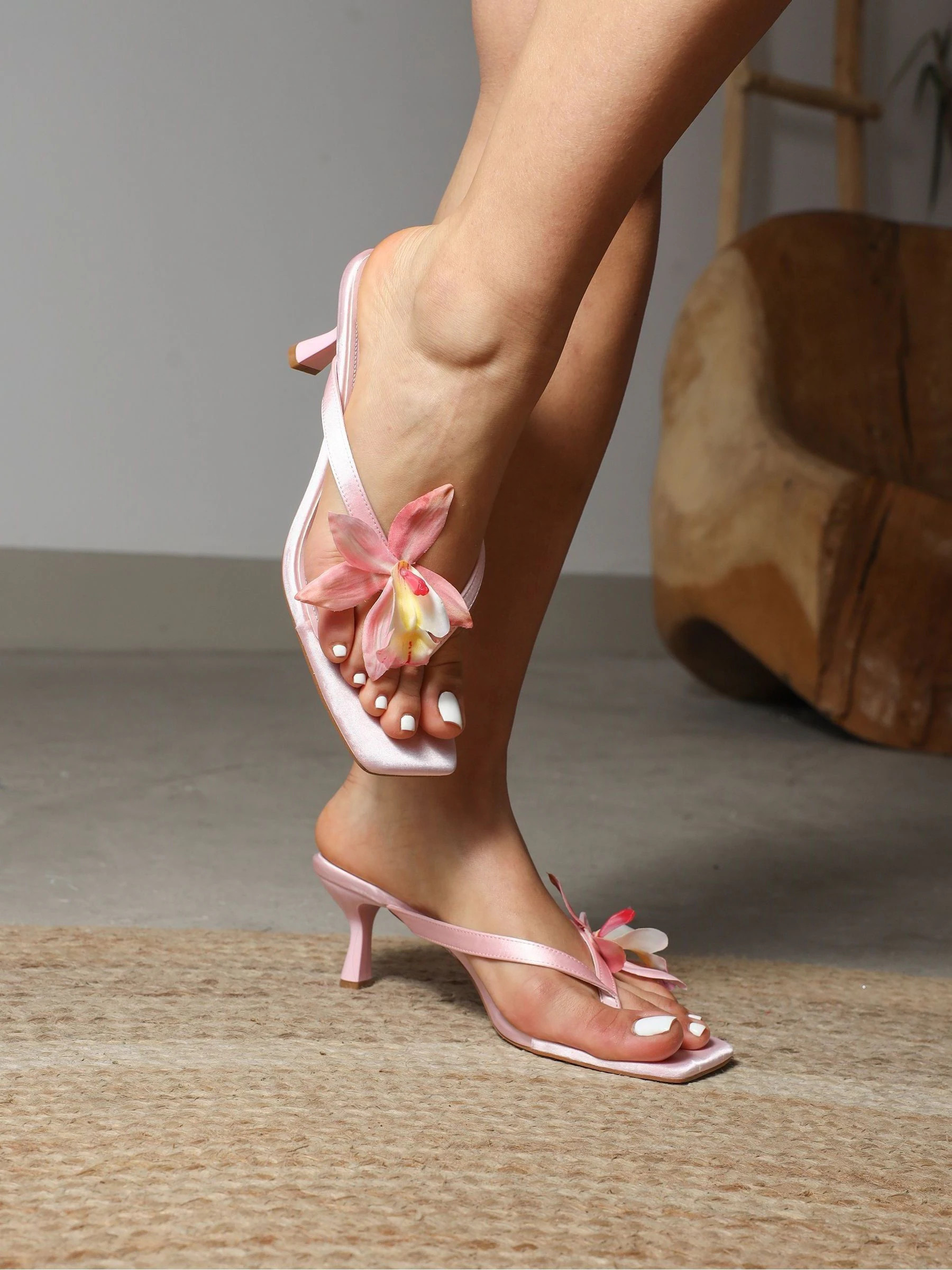Simmi London Simmi London Pink Ruby Flower Detail Mules | Next US