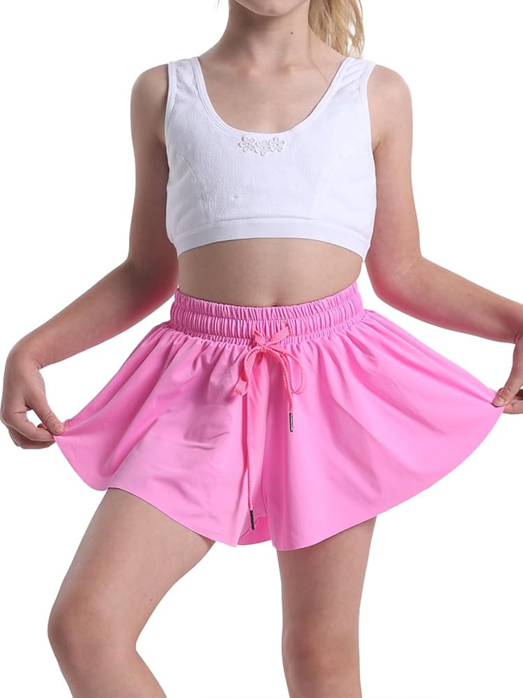 Flowy Shorts for Teen Girls Athletic Running Biker Shorts Youth Butterfly Shorts | Amazon (US)