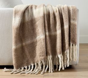 Duluth Checked Faux Mohair Throw | Pottery Barn (US)