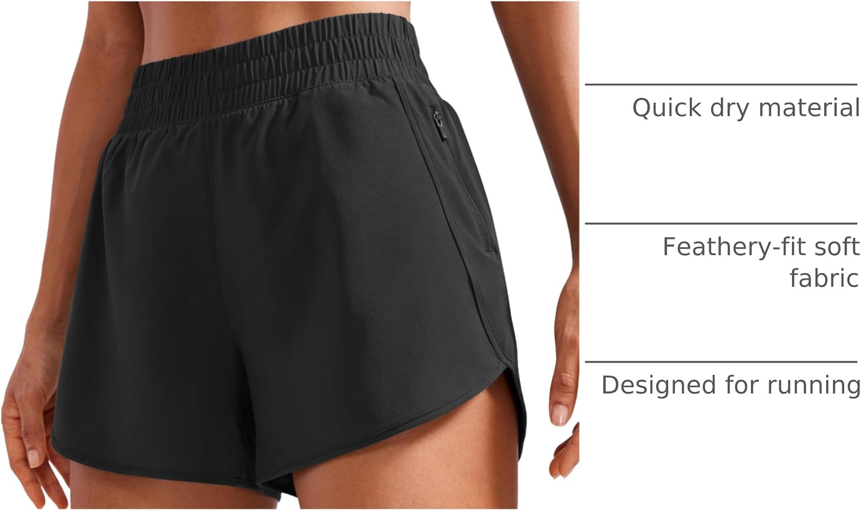 CRZ YOGA Dolphin Athletic Shorts for Women 3" - High Waisted Quick Dry for Running Workout Gym Tr... | Amazon (US)