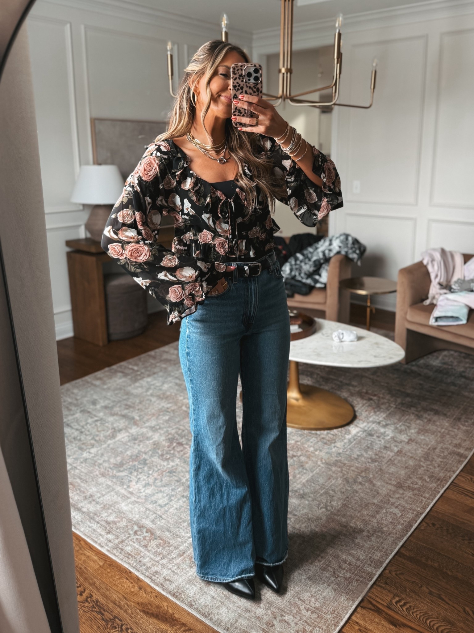 Girl’s night out what I wore! My @Levi's jeans are on sale and they come in length options!! I went with the 34” inseam and they are LONG (I’m 5’8) wearing my true to size 27. 

Code OLIVIAC30 for the top! 

#LTKValentine #LTKootd #LTKgrwm