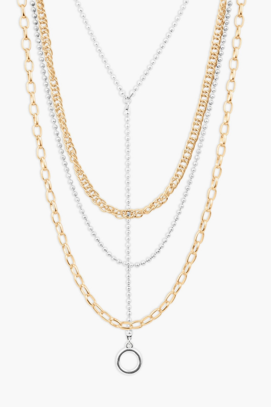 TWO TONE MULTI CHAIN LAYER NECKLACE | Lucky Brand