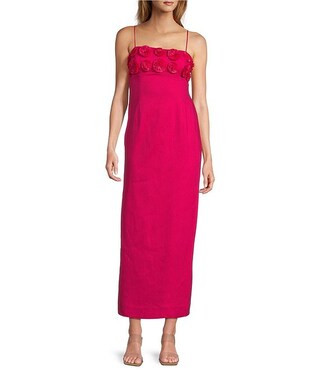 Antonio Melani Dottie Textured Linen Square Neck Sleeveless Dress | Dillard's | Dillard's