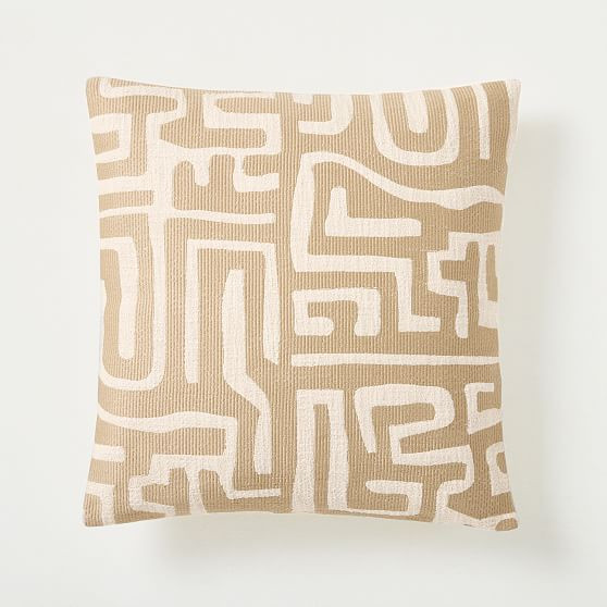 Walker Noble Kuba Pillow Cover, Almond, 20""x20"", Set of 2 | West Elm (US)