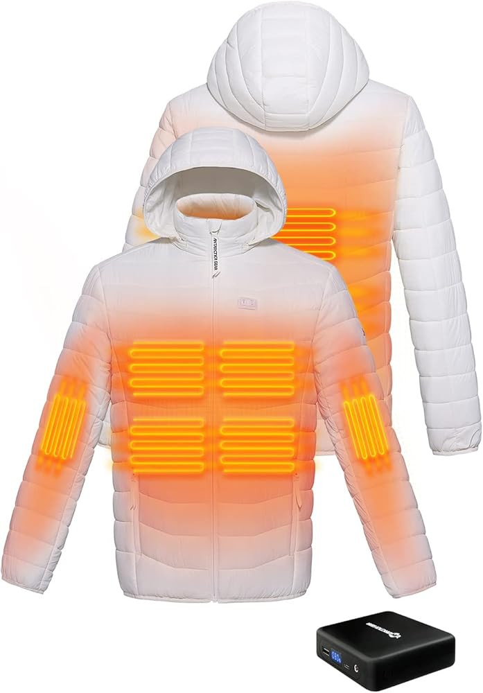 Heated Jacket, Lightweight Heating Jackets with 12V/5A Power Bank, 6 Areas Winter Coat for Men an... | Amazon (US)