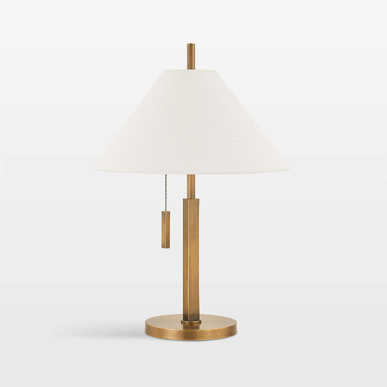 Reine Brass Table Lamp with White Shade + Reviews | Crate & Barrel | Crate & Barrel