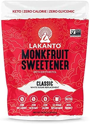Lakanto Classic Monk Fruit Sweetener with Erythritol - White Sugar Substitute, Zero Calorie, Keto... | Amazon (US)