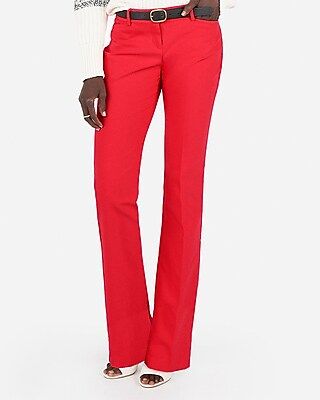 Express Womens Low Rise Barely Boot Columnist Pant Red Women's 00 Short Red 00 Short | Express