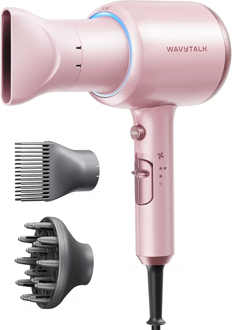 Wavytalk Hair Dryer with Diffuser, Blown Away Ionic Blow Dryer for Curly Hair with Comb, 1875W Fa... | Amazon (US)
