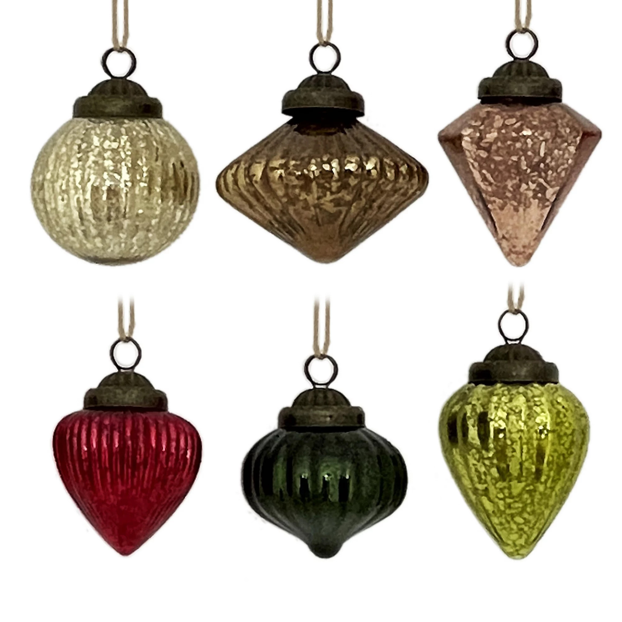 St. Nicholas Square® Set of 6 Mercury Glass Shaped Christmas Ornaments with Loop for Hanging | Kohl's