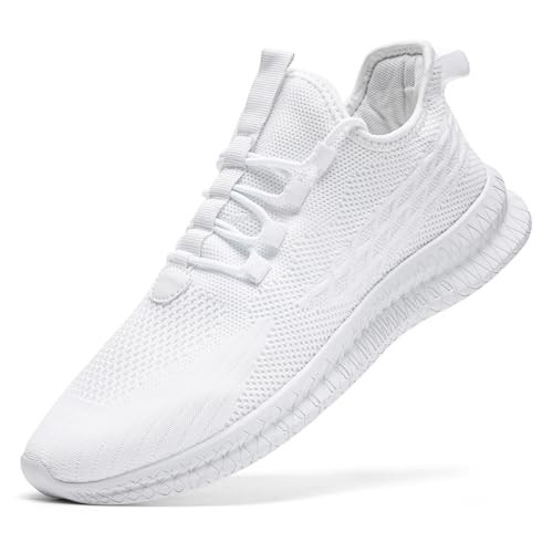 DLWKIPV Women's Running Walking Shoes,Breathable White Size 10 | Amazon (US)