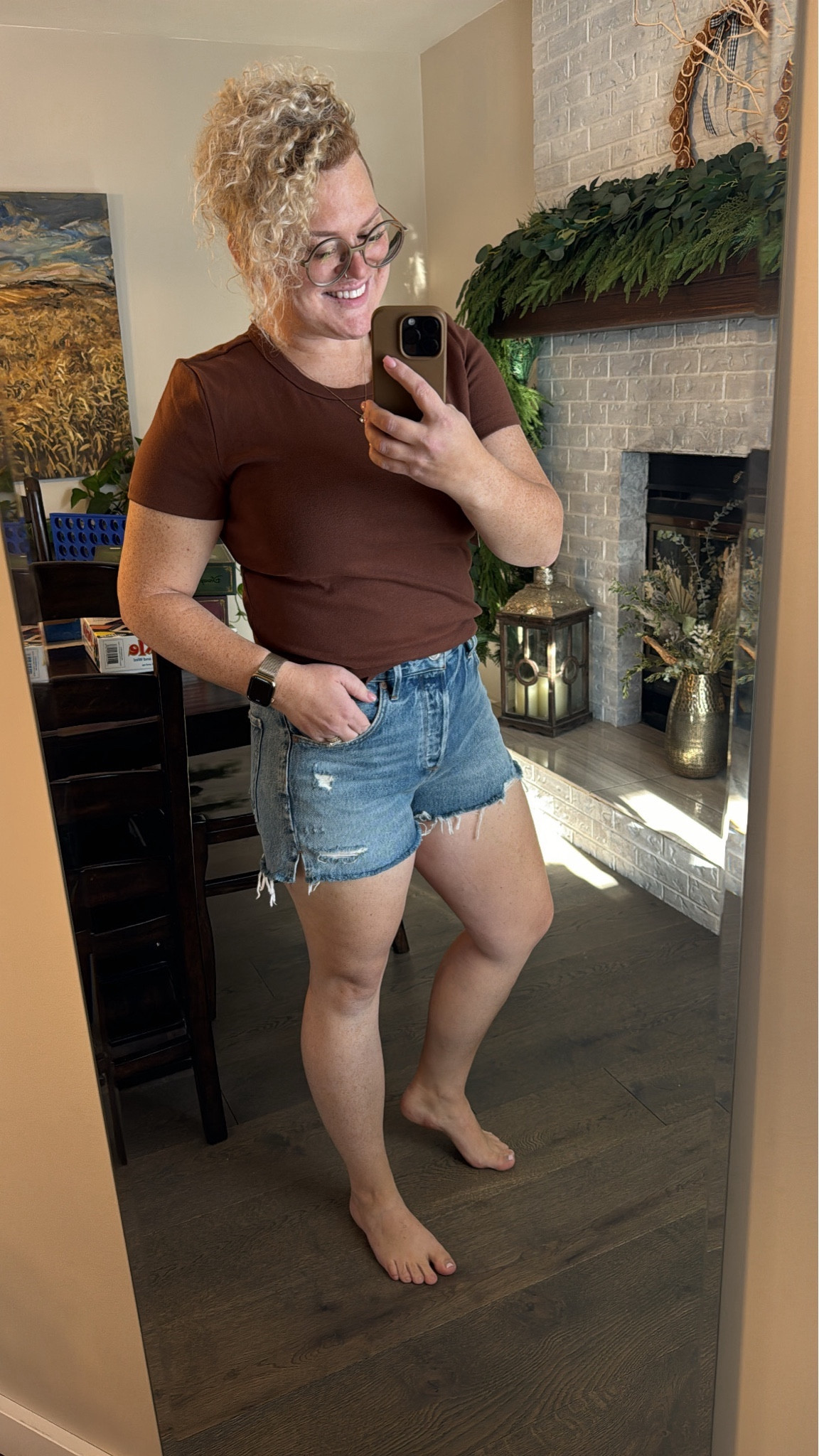 LOVE THIS OUTFIT! 

Summer outfits in a chilly Canadian -20C today 🤣. But if you’re going on a hot vacation or if you live in a hot climate, this outfits are a must have. 

Shorts are Agolde Jaden, button fly, very little stretch, but in time they will stretch and mold and snape to your body. I say they fit a bit small. I’m wearing a 29

Shirt is Sunday Best. It’s nice and thick which makes it a beautiful shirt for the winter season. Nice long torso, and has a nice stretch. Love the long sleeves and high neckline. Wearing a large. 

I’m 5’3

#LTKitbag #LTKbeauty #LTKmidsize