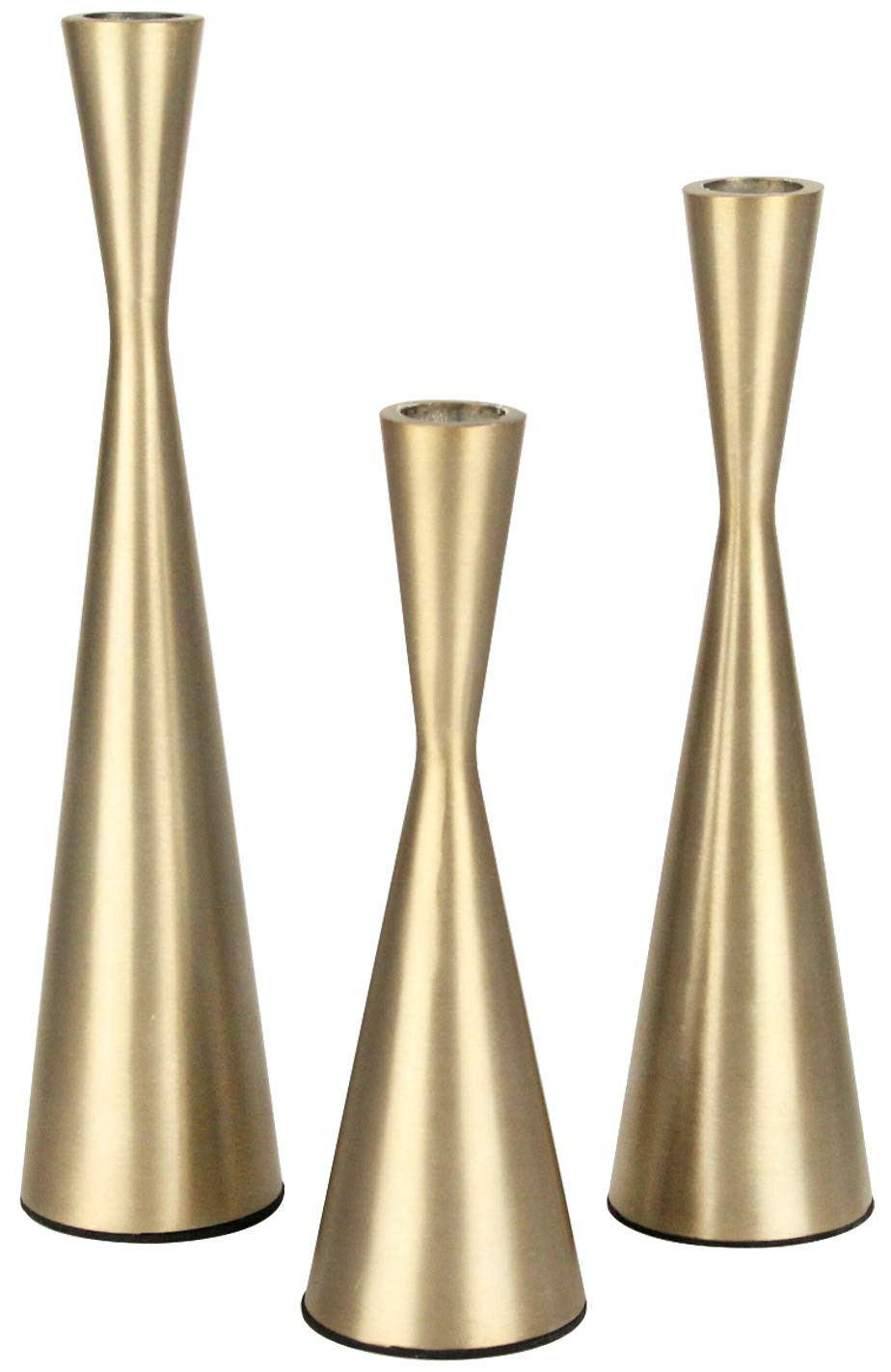 Vixdonos Brass Gold Taper Candlestick Holders Metal Candle Holders Set of 3 Table Mantel Decorati... | Amazon (US)