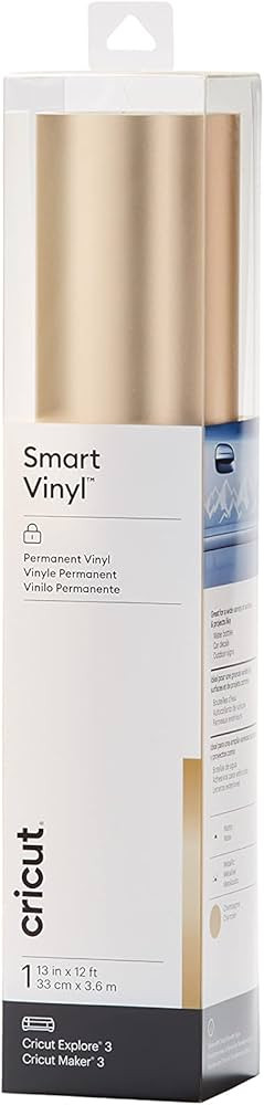 Cricut Smart Permanent Matte Metallic Vinyl (13in x 12ft, Champagne) for Outdoor Crafts, For Cric... | Amazon (US)
