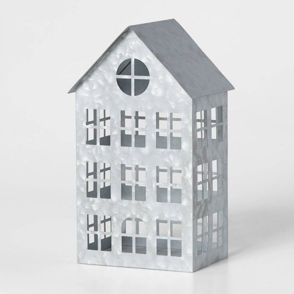 Galvanized Metal Tall Skinny House Decorative Figurine - Wondershop™ | Target