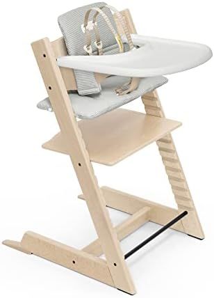 Tripp Trapp High Chair and Cushion with Stokke Tray - Natural with Nordic Grey - Adjustable, Conv... | Amazon (US)