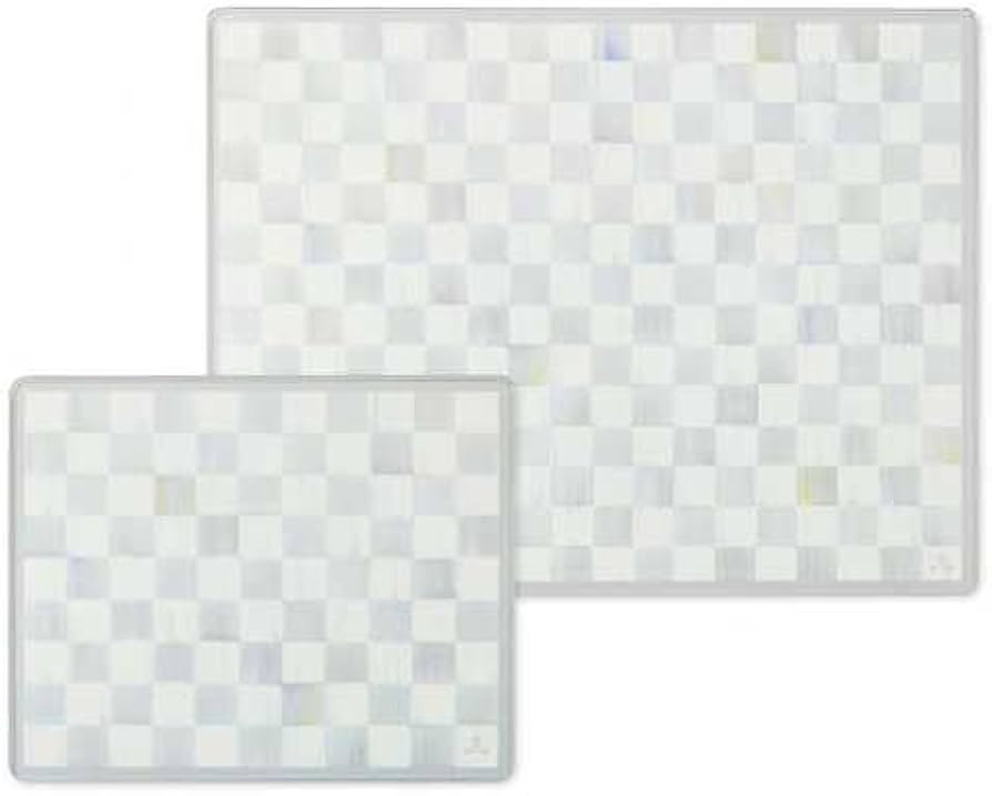 MACKENZIE-CHILDS Set of 2 Tempered Glass Cutting Boards, Countertop Cutting Boards, Gray-and-Whit... | Amazon (US)