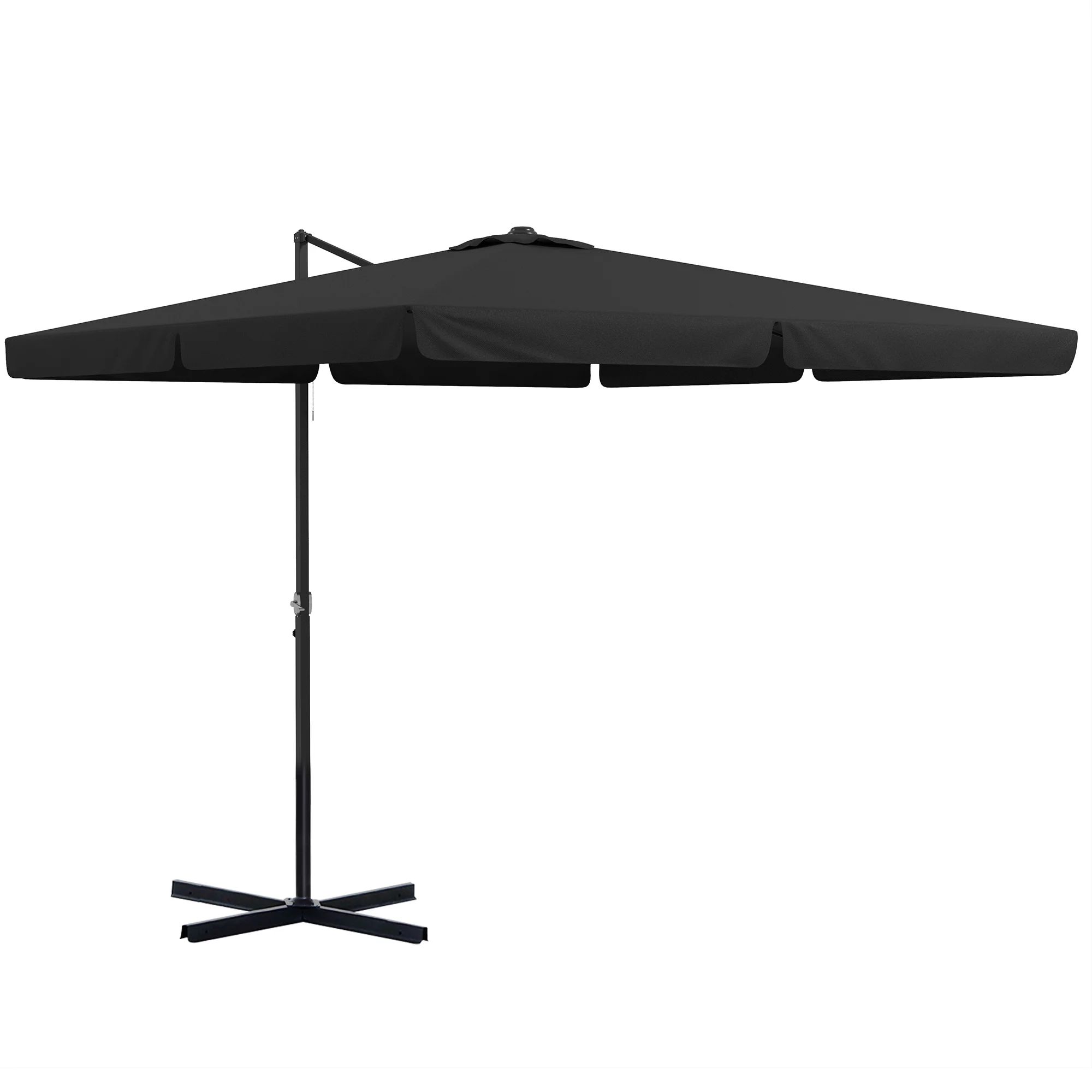 Outsunny 10' Cantilever Patio Umbrella with Tilt, Crank, Cross Base, Gray | Walmart (US)