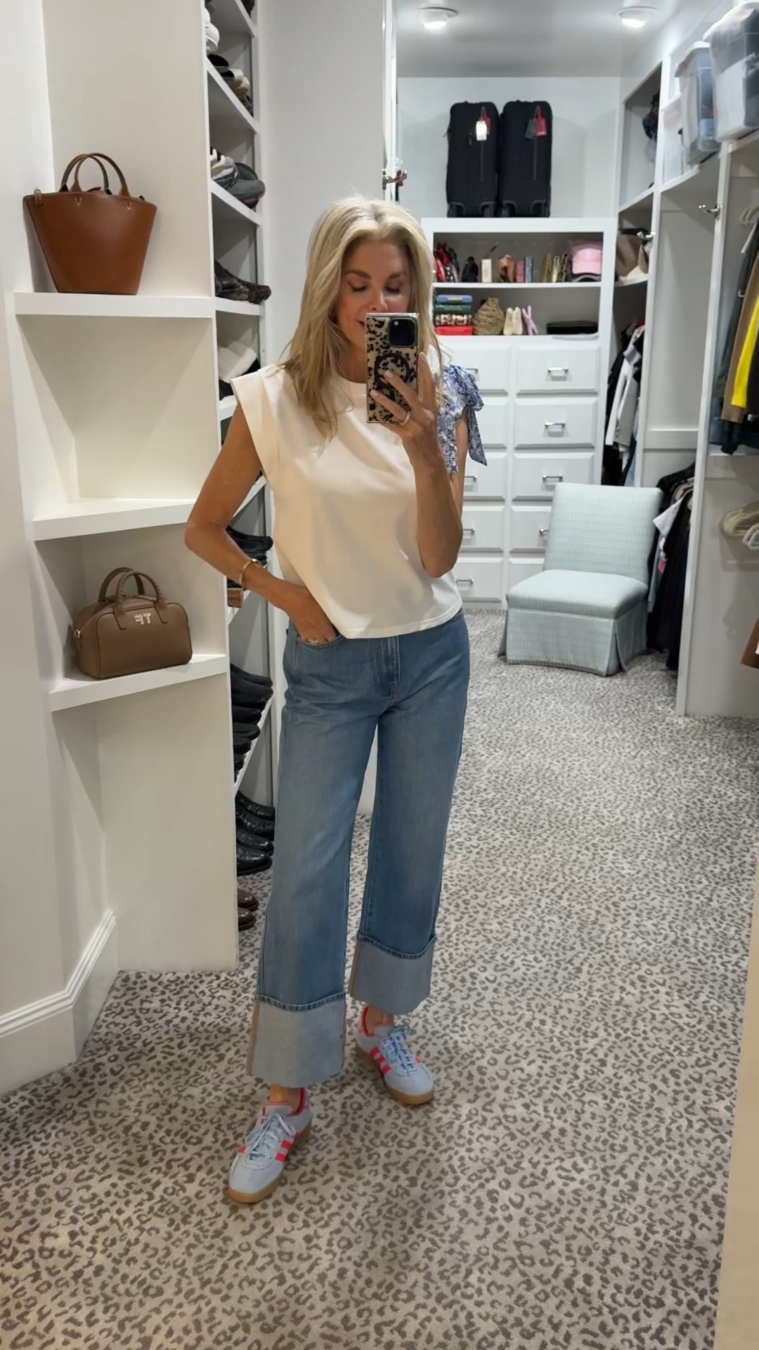 Jeans fit TTS, tee - size S
Adidas women’s sneakers in size 7
(I’m typically a size 7.5). Adidas run large! 

#LTKSaleAlert #LTKStyleTip #LTKOver40