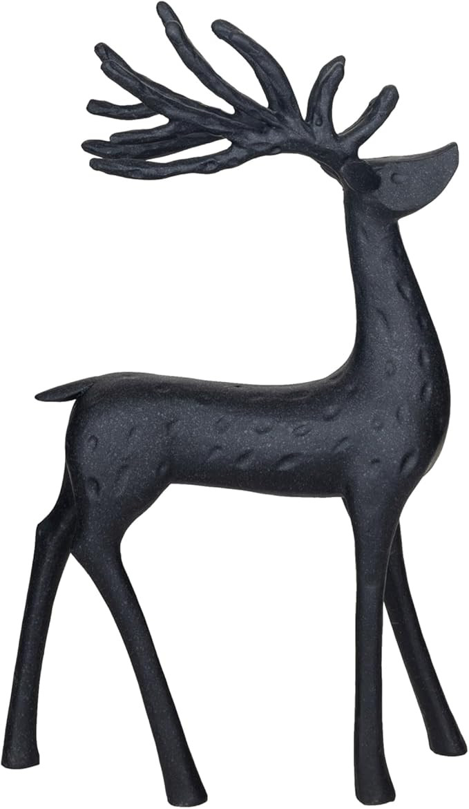 Creative Co-Op Resin Reindeer Decor, Black | Amazon (US)