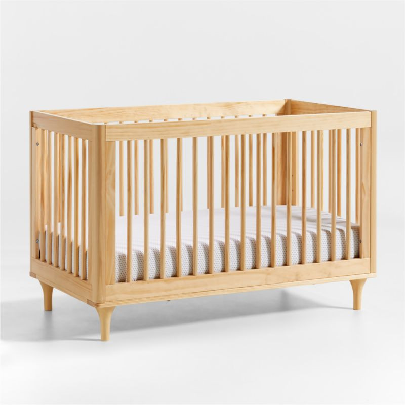 Babyletto Lolly Natural 3-in-1 Wood Convertible Baby Crib with Toddler Bed Conversion Kit + Revie... | Crate & Barrel