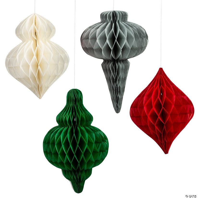 16" - 20" Large Honeycomb Ornament Hanging Decorations - 4 Pc. | Oriental Trading Company