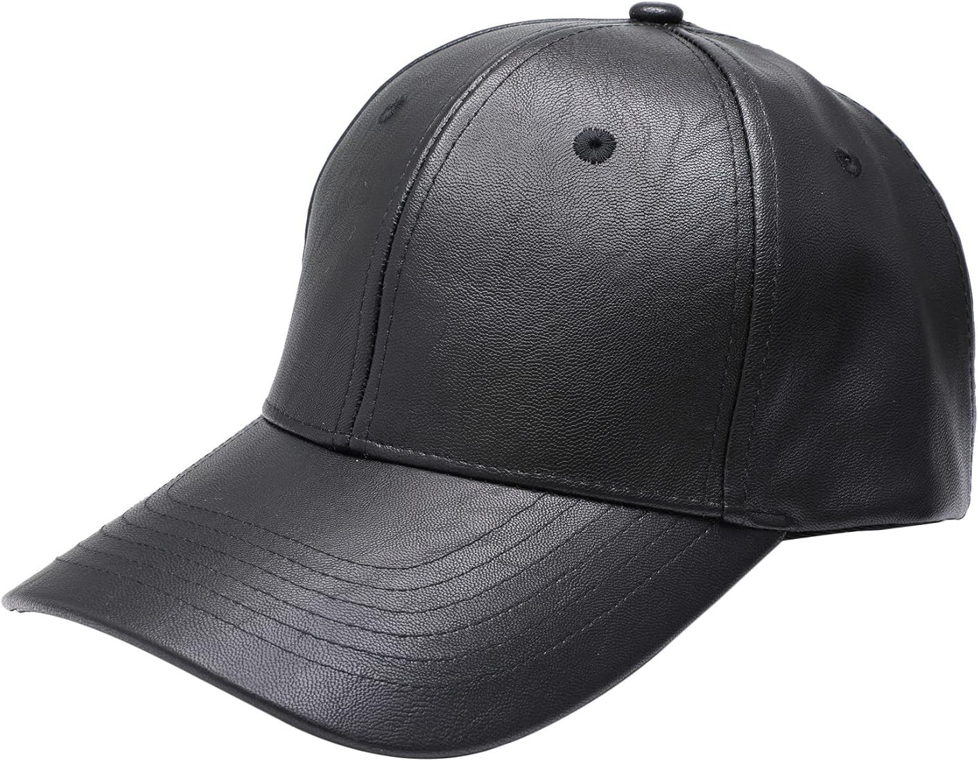 Sportmusies Adjustable Unisex Baseball Cap, PU Leather Classic Baseball Cap for Fall Winter Sun P... | Amazon (US)