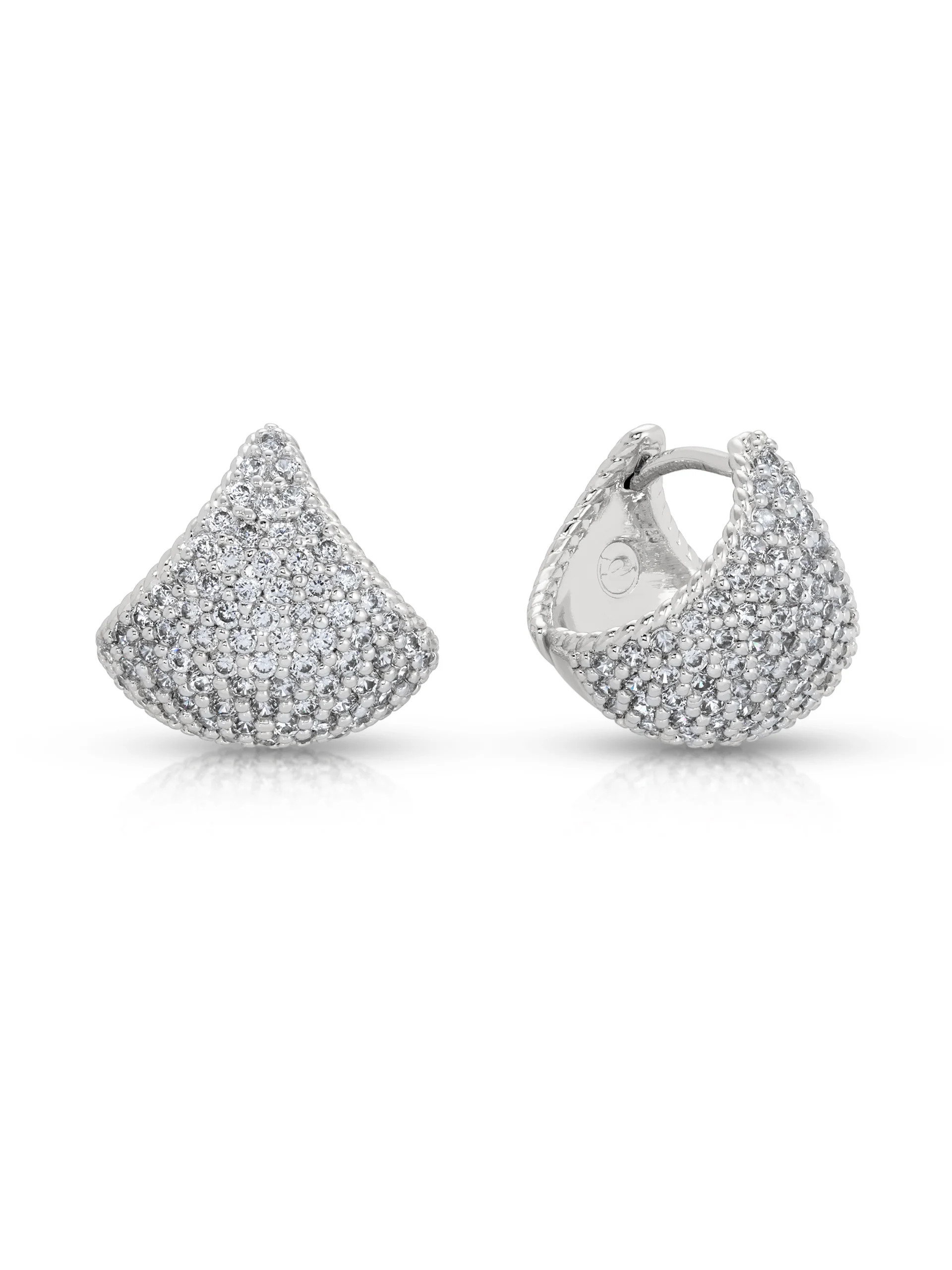 Pavé Encrusted Huggie Hoops | Ettika