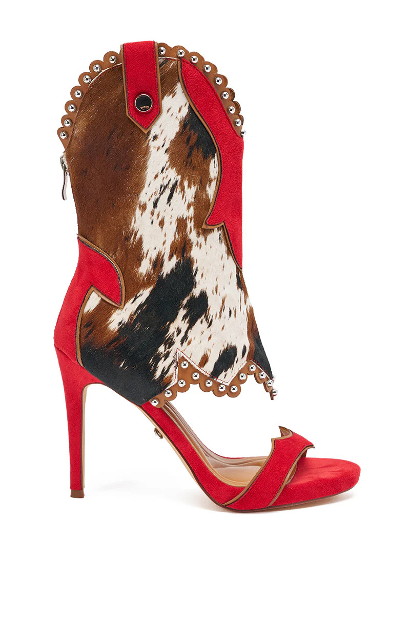 AZALEA WANG TAHLIE COW MULTI WESTERN GLADIATOR SANDAL | AKIRA