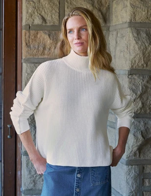 MONTECITO TURTLENECK Ivory, Pure Italian Cotton Ivory / XL | Frank & Eileen