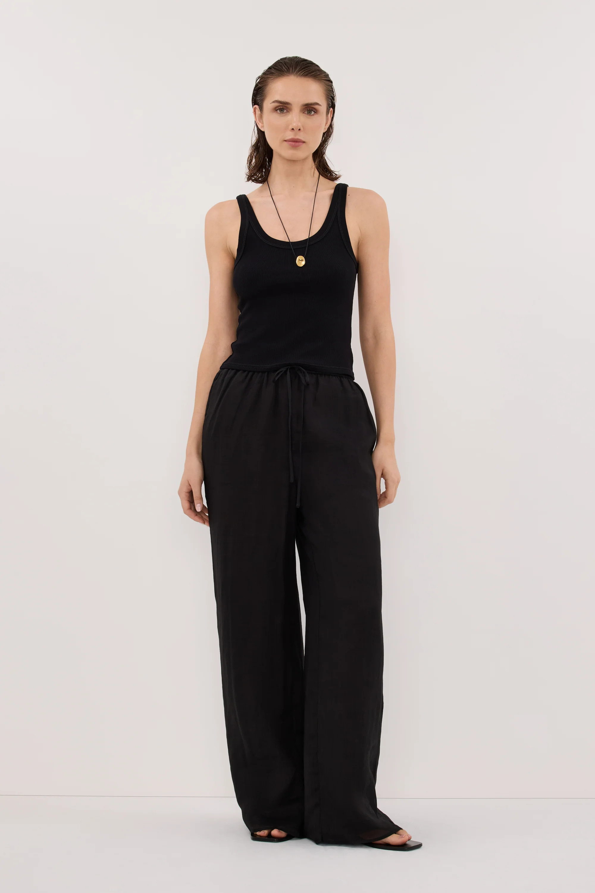 GINNY BLACK RAMIE PANT | DISSH