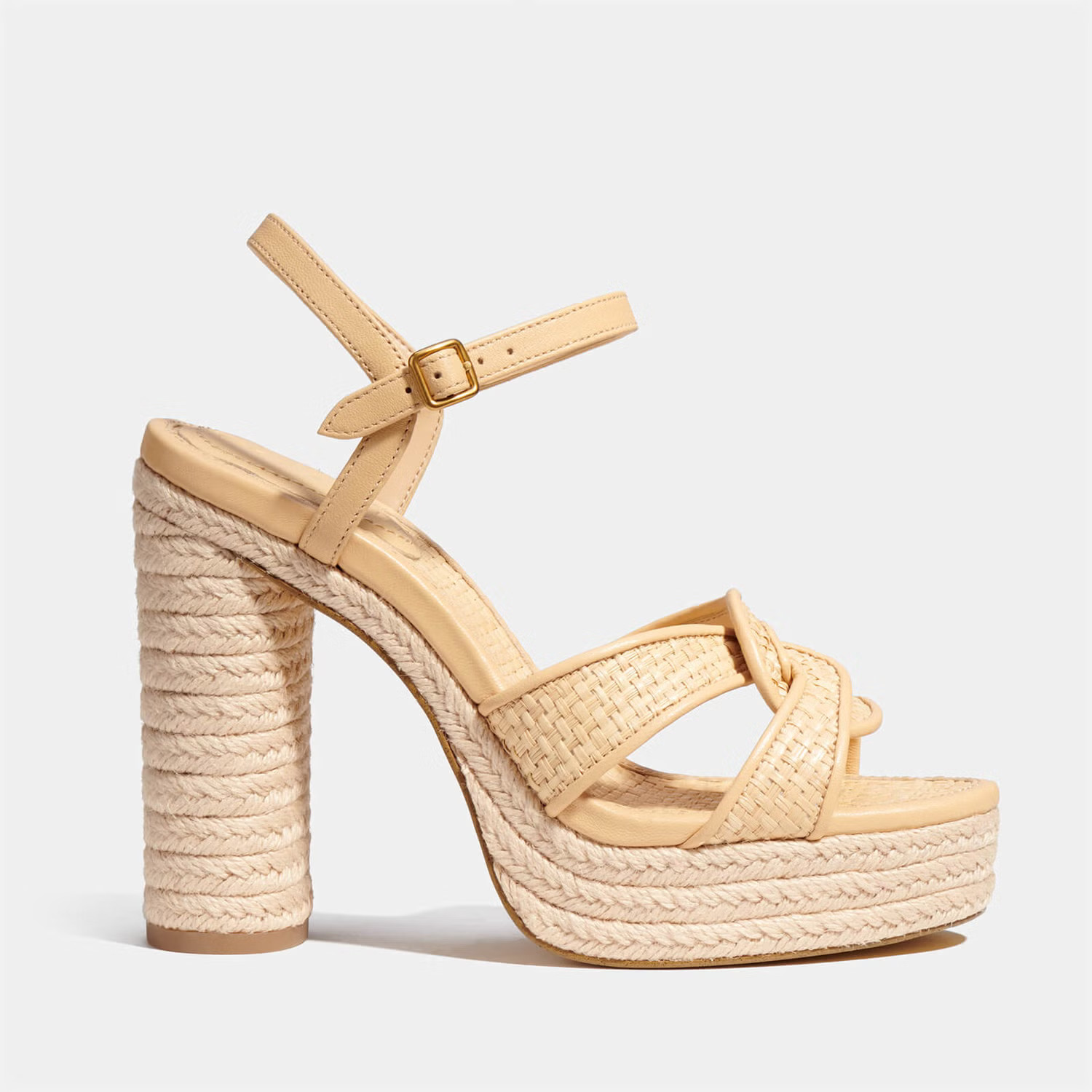 Coach Women's Talina Straw Heeled Sandals - Natural | Coggles (Global)