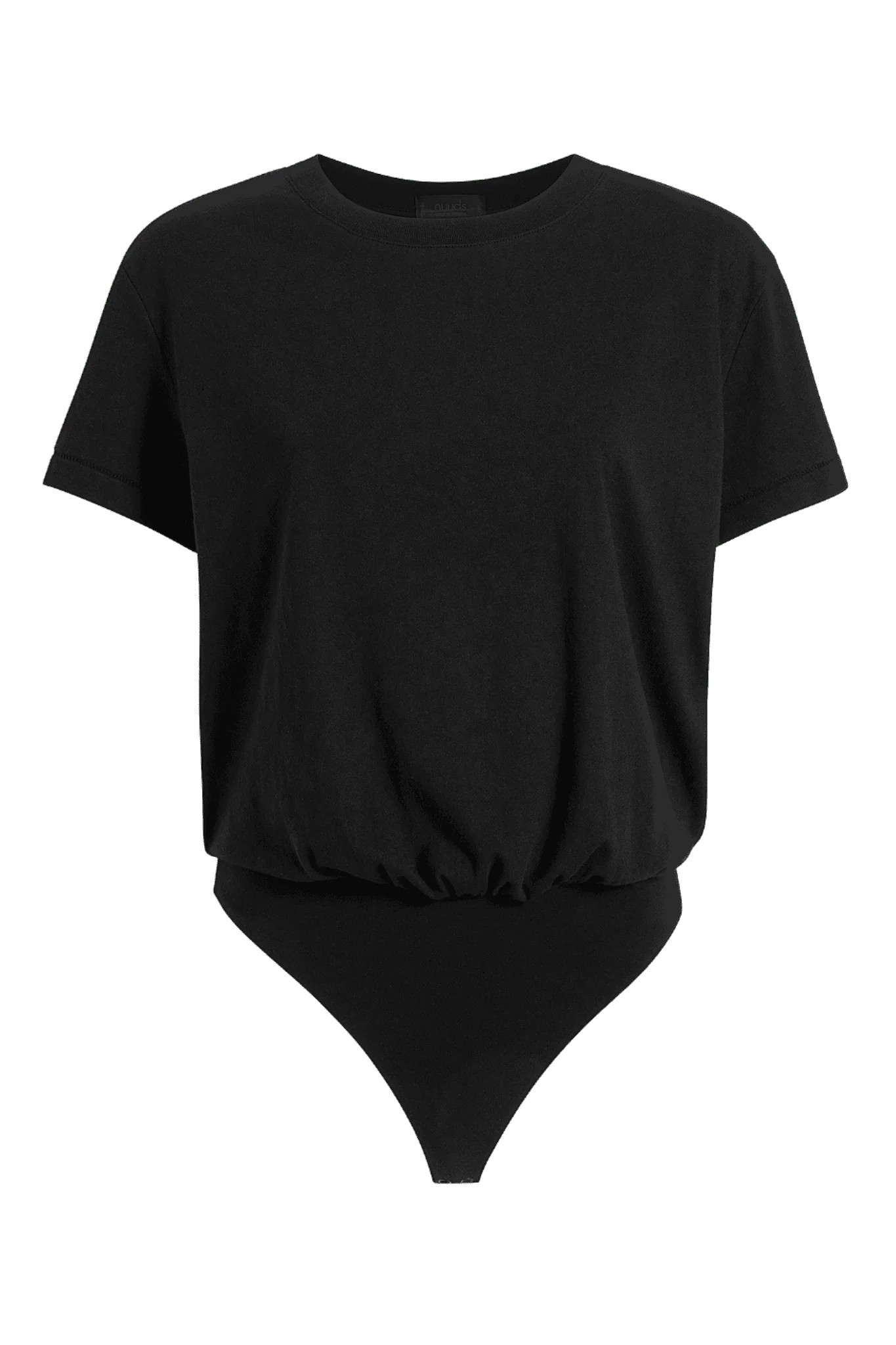 Soft Cotton Everyday T-Shirt Bodysuit | Black | Nuuds US