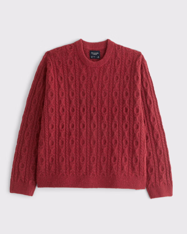 Men's Cable Crew Sweater | Men's Tops | Abercrombie.com | Abercrombie & Fitch (US)