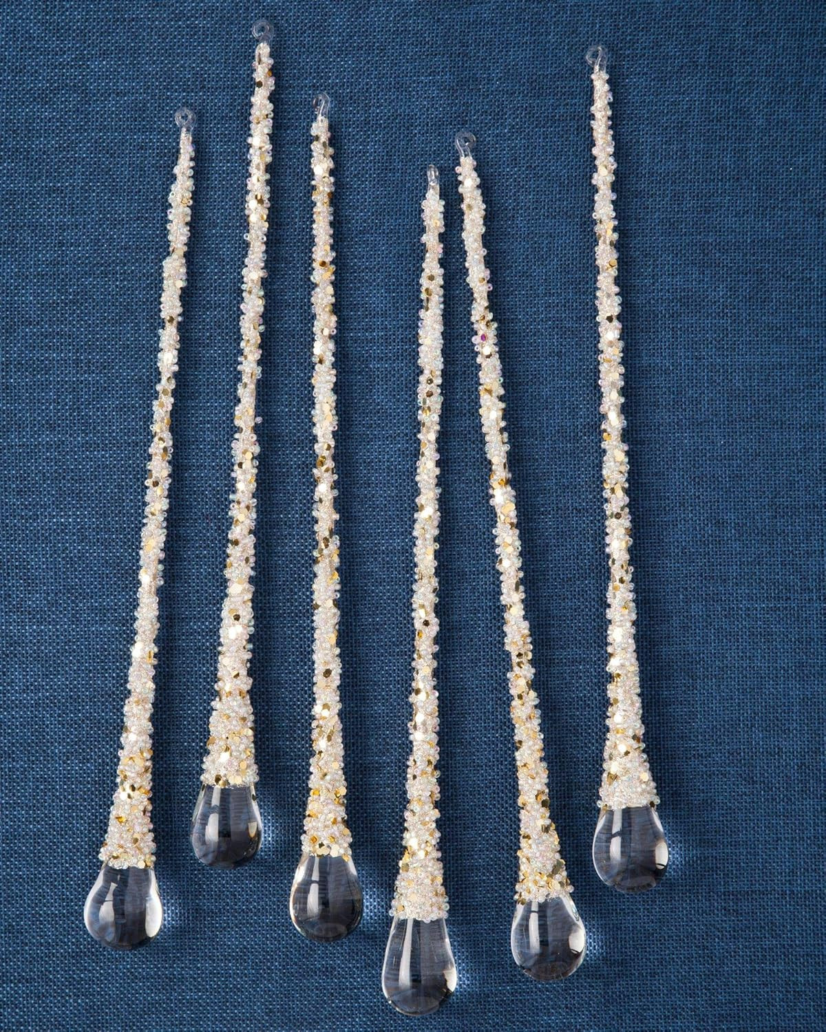 Balsam Hill Set of 6 Premium Large ICY Teardrop Ornaments | Amazon (US)