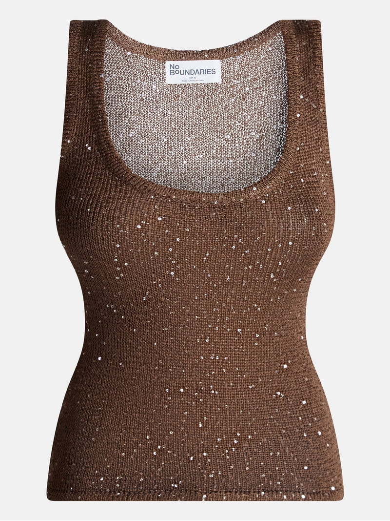 No Boundaries Sequin Sweater Tank Top, Women's and Women's Plus XXS-4X | Walmart (US)