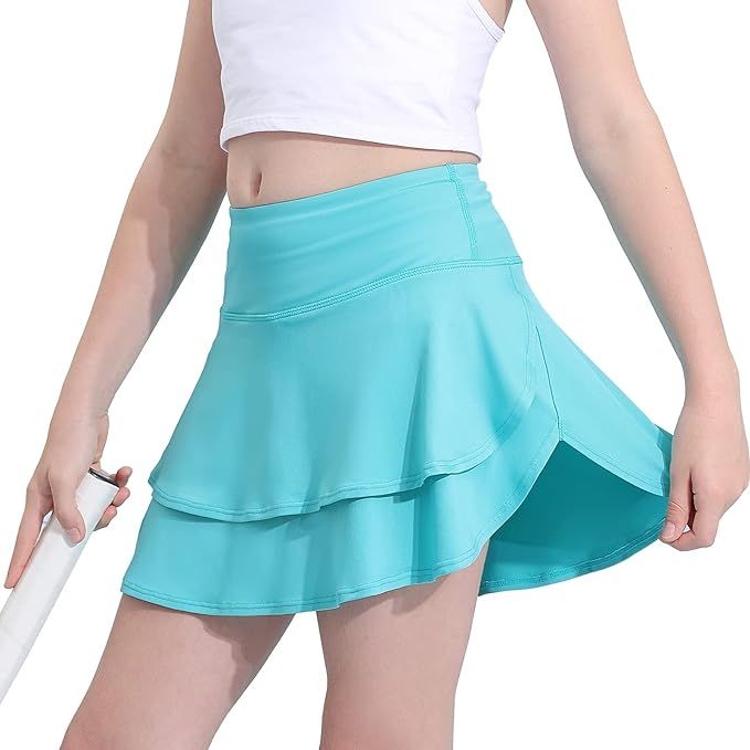 Amazon.com: Girls Tennis Skirt Performance Athletic Skirts Age 6 7 Turquoise Active Golf Skort Sp... | Amazon (US)