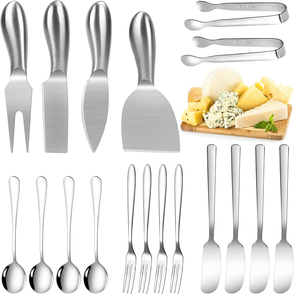 18pcs Charcuterie Accessories, Stainless Steel Cheese Knife Set Butter Spreader,Charcuterie Board... | Amazon (US)
