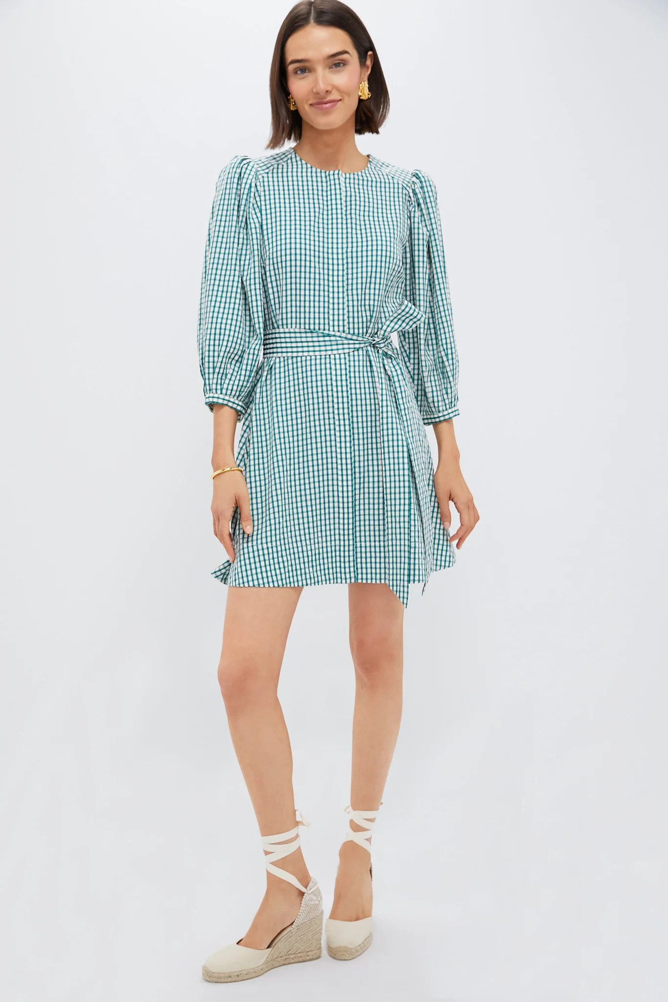 Green Gingham Seersucker Cordelia Dress | Tuckernuck (US)